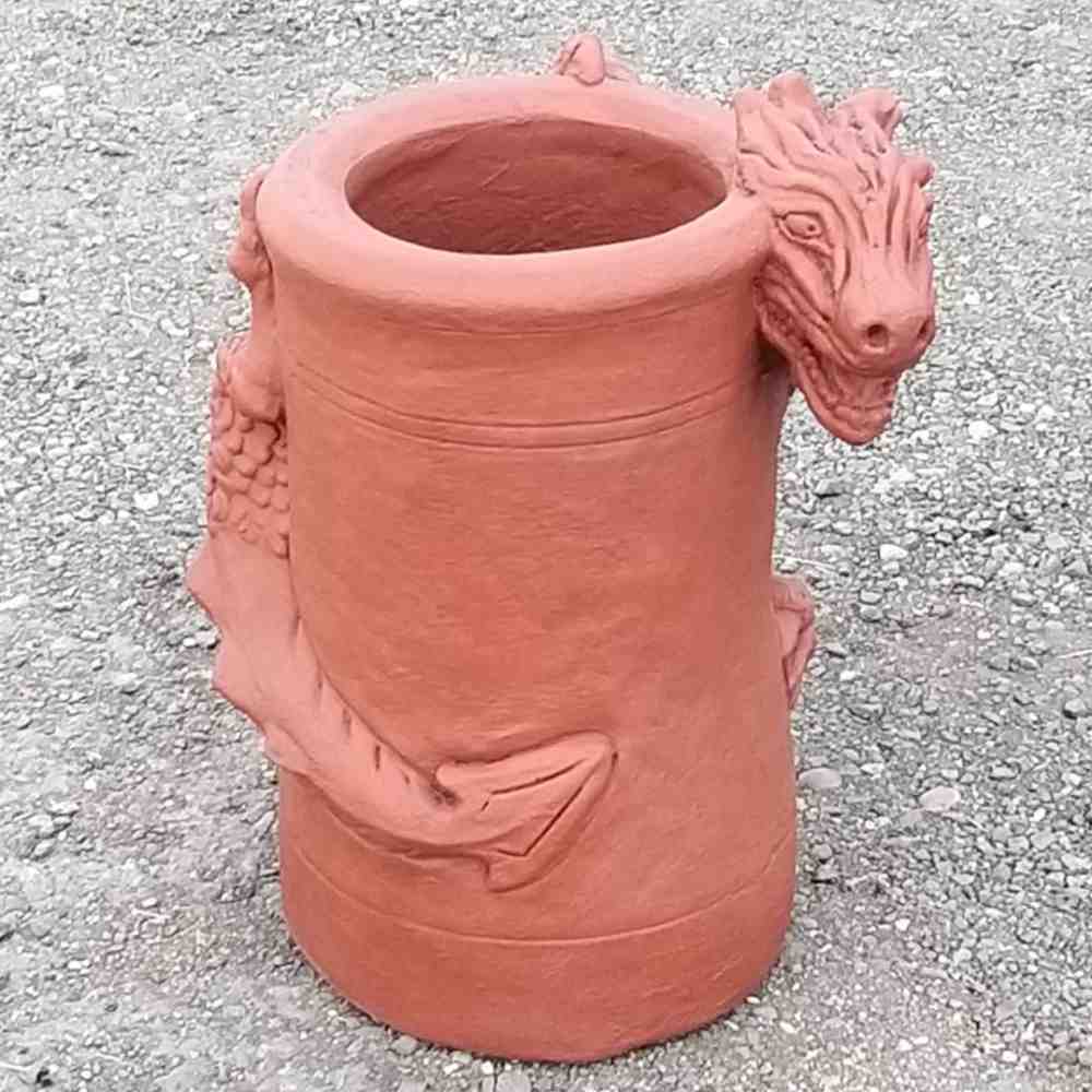 terracotta dragon chimney pot planter